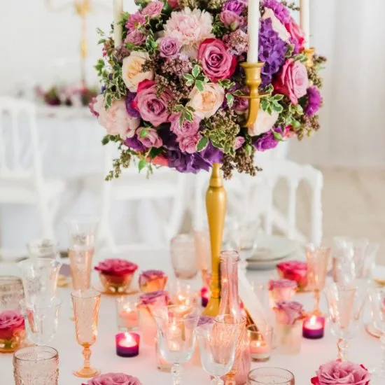 Mariage rose et violet