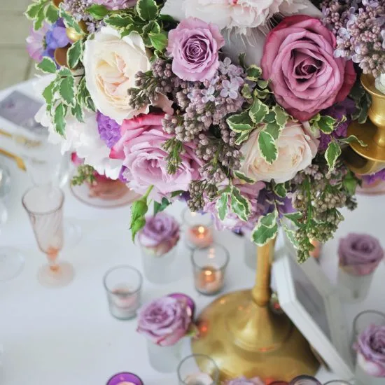 Composition florale chandelier