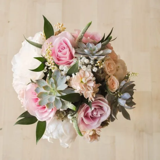 Bouquet de mariée succulente