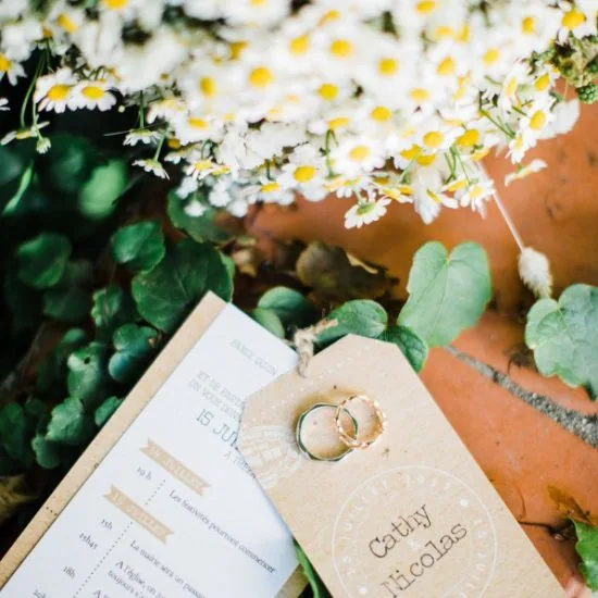 Faire part de mariage champêtre kraft