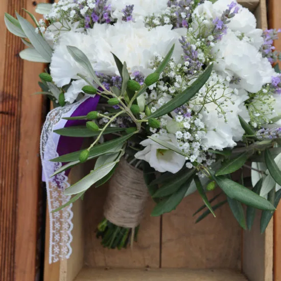 Bouquet de mariée lavande et olivier