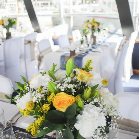 Décoration Mariage jaune et bleu