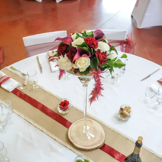 Mariage bordeaux et jute