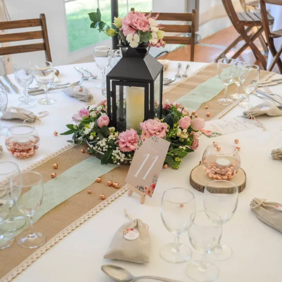 Mariage mint et cuivre