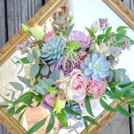 Bouquet de mariée succulentes